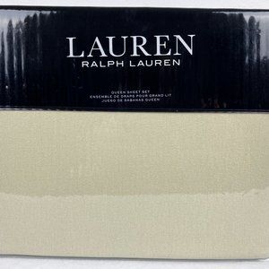 Ralph Lauren QUEEN Flannel Sheet Set CLA Tan Solid Color Luxury Soft Cozy